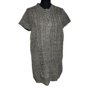 Sonoma Earth Tone Cable Knit Short Sleeve Cardigan